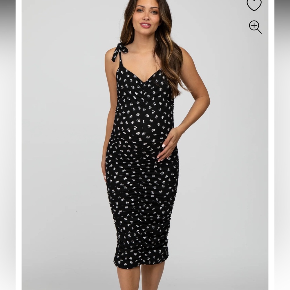 Black Floral Midi Dress